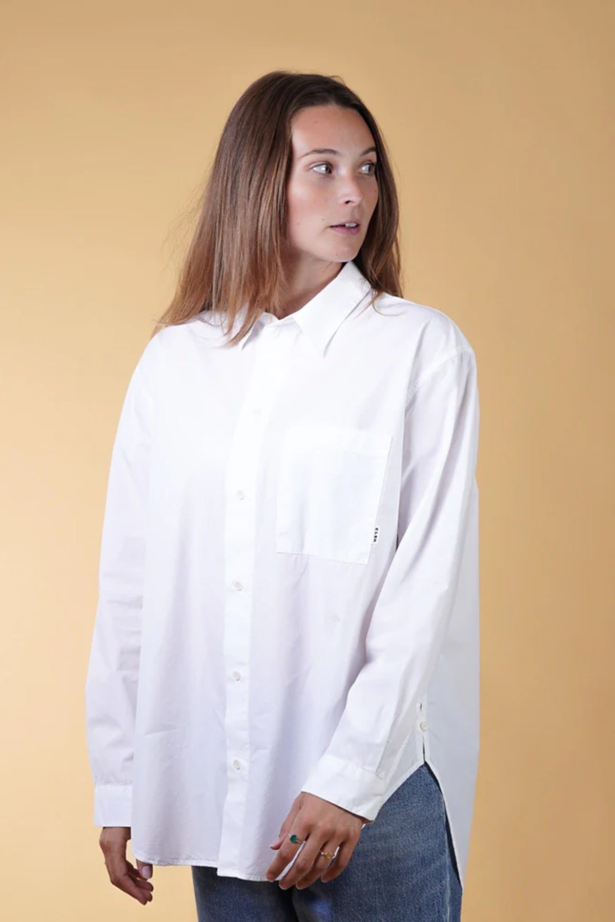 ELSK® POPLIN WOMEN'S SHIRT, WHITE