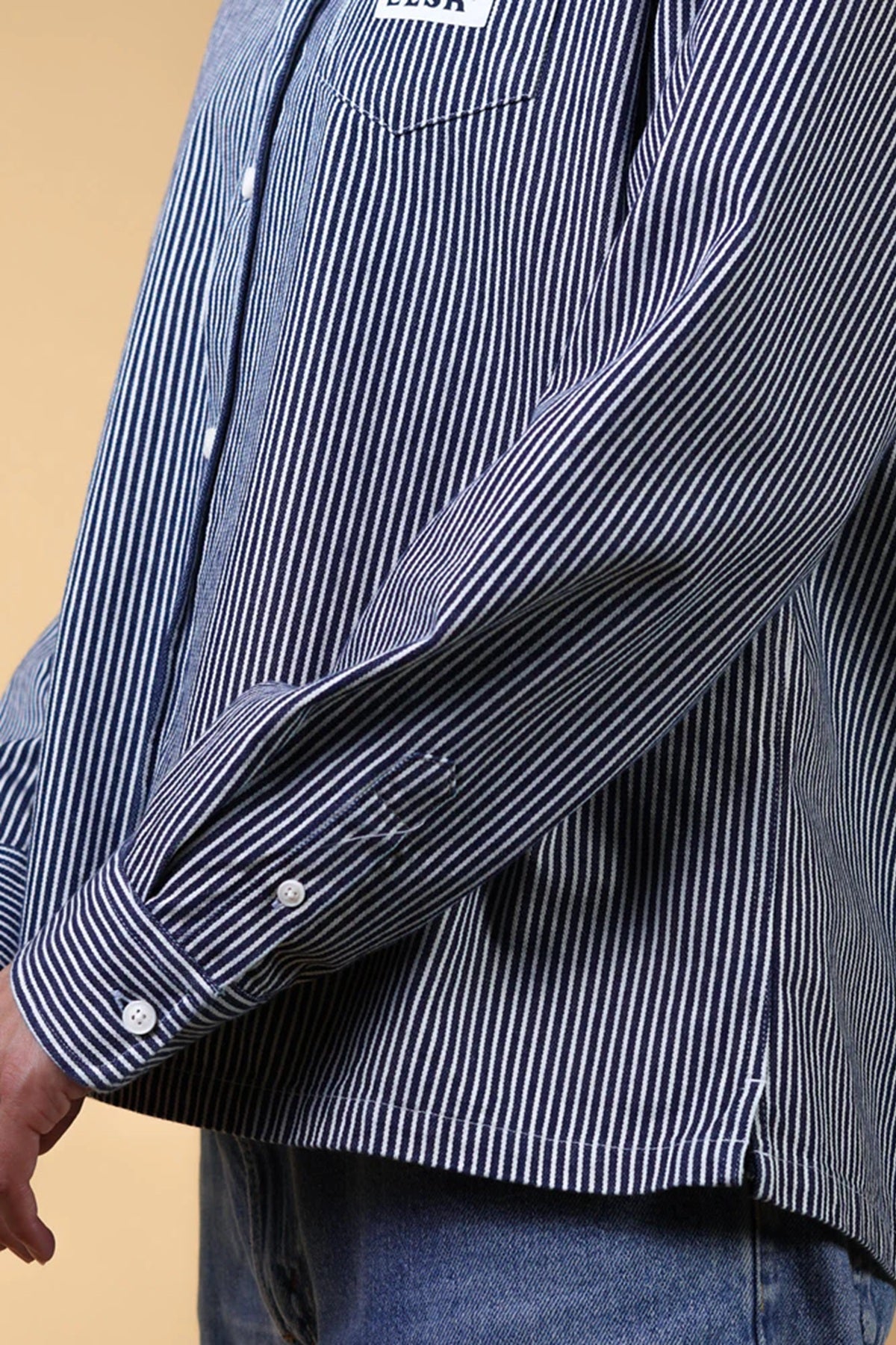 ELSK® HICKORY STRIPED WOMEN'S SHIRT, NAVY / WHITE