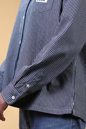 ELSK® HICKORY STRIPED WOMEN'S SHIRT, NAVY / WHITE