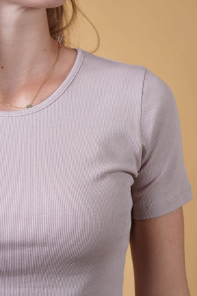 ELSK® RIB WOMEN'S T-SHIRT, ASH ROSE