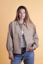 ELSK® TWILL WOMEN'S OVERSHIRT, CASHEW BEIGE