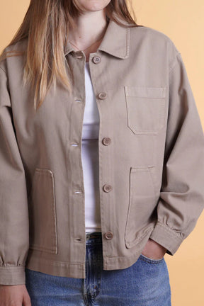 ELSK® TWILL WOMEN'S OVERSHIRT, CASHEW BEIGE