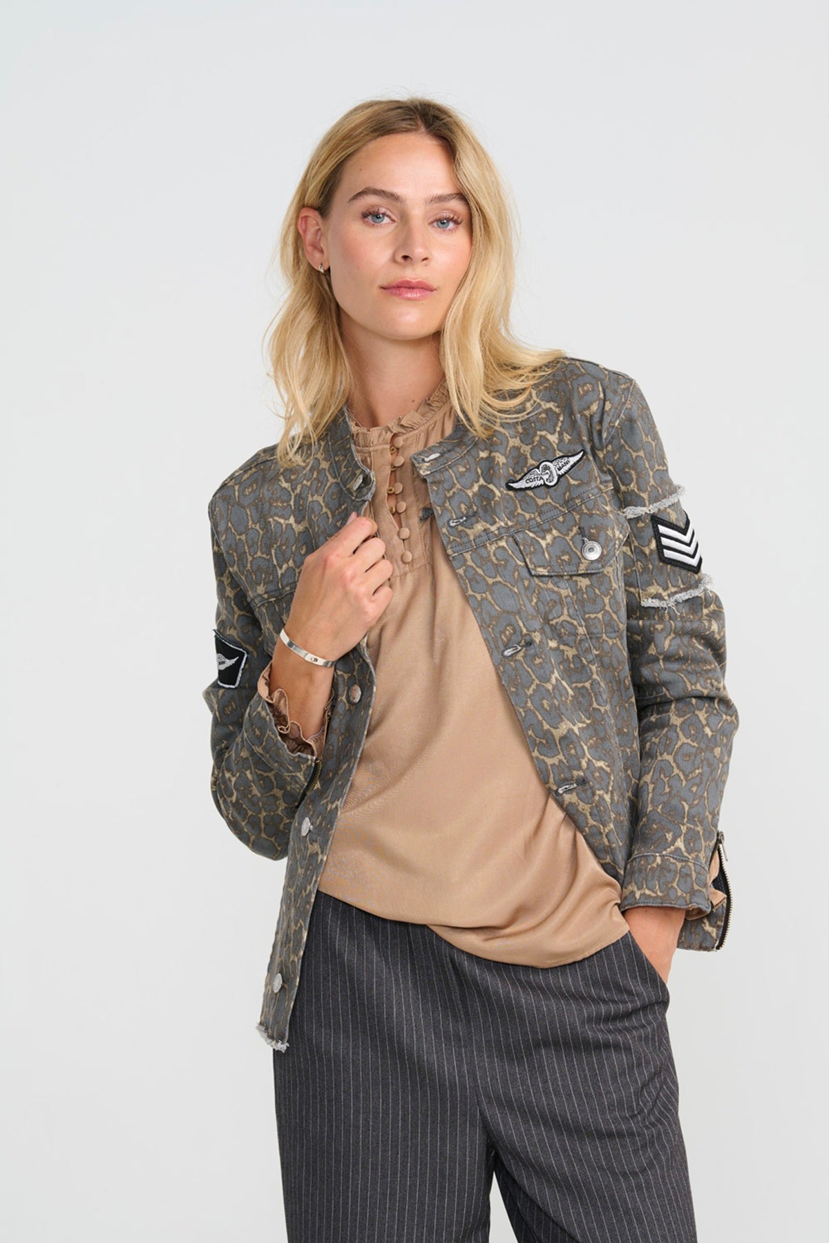 Costamani Foxy Leopard Jacket, Grey Leo