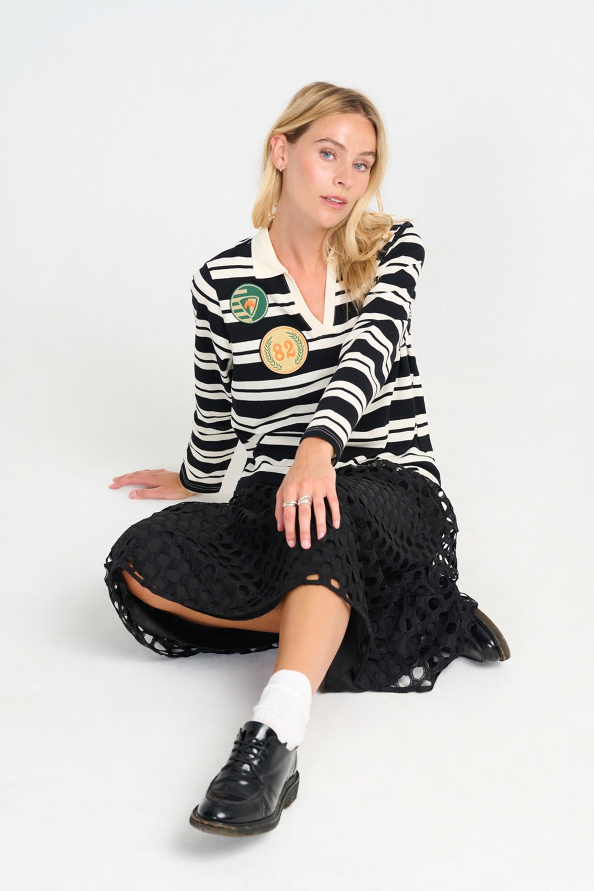 Costamani Bendtner Stripe Polo, Black Stripe