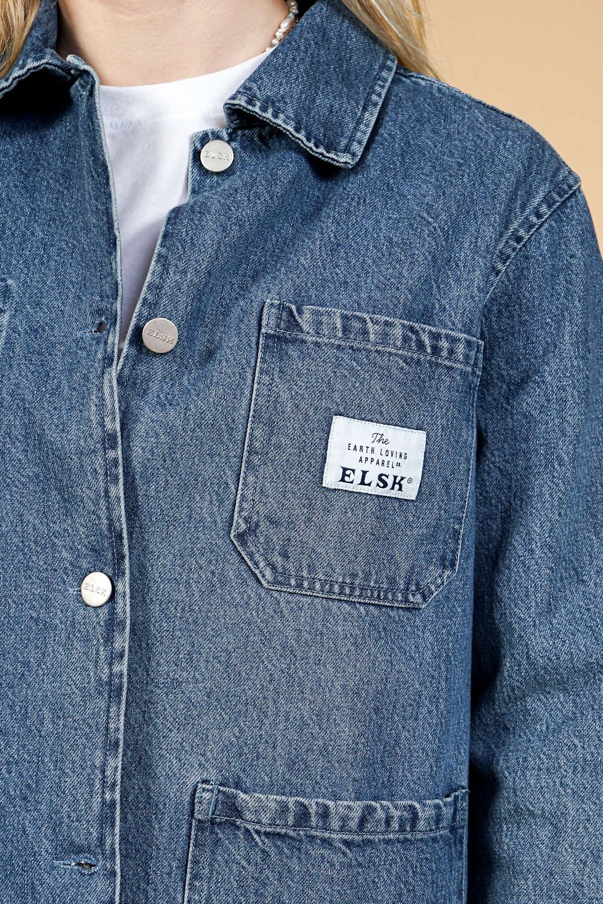 ELSK® DENIM WOMEN'S OVERSHIRT, NINETIES BLUE