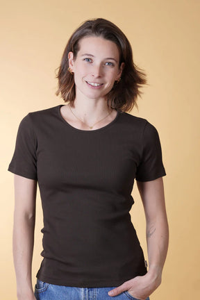 ELSK® RIB WOMEN'S T-SHIRT, SOIL BROWN