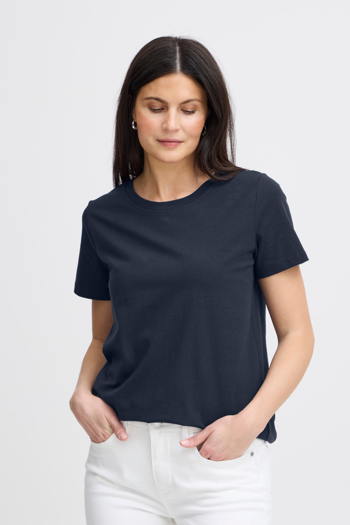 Fransa FRZASHOULDER TEE 1, Dark Peacoat