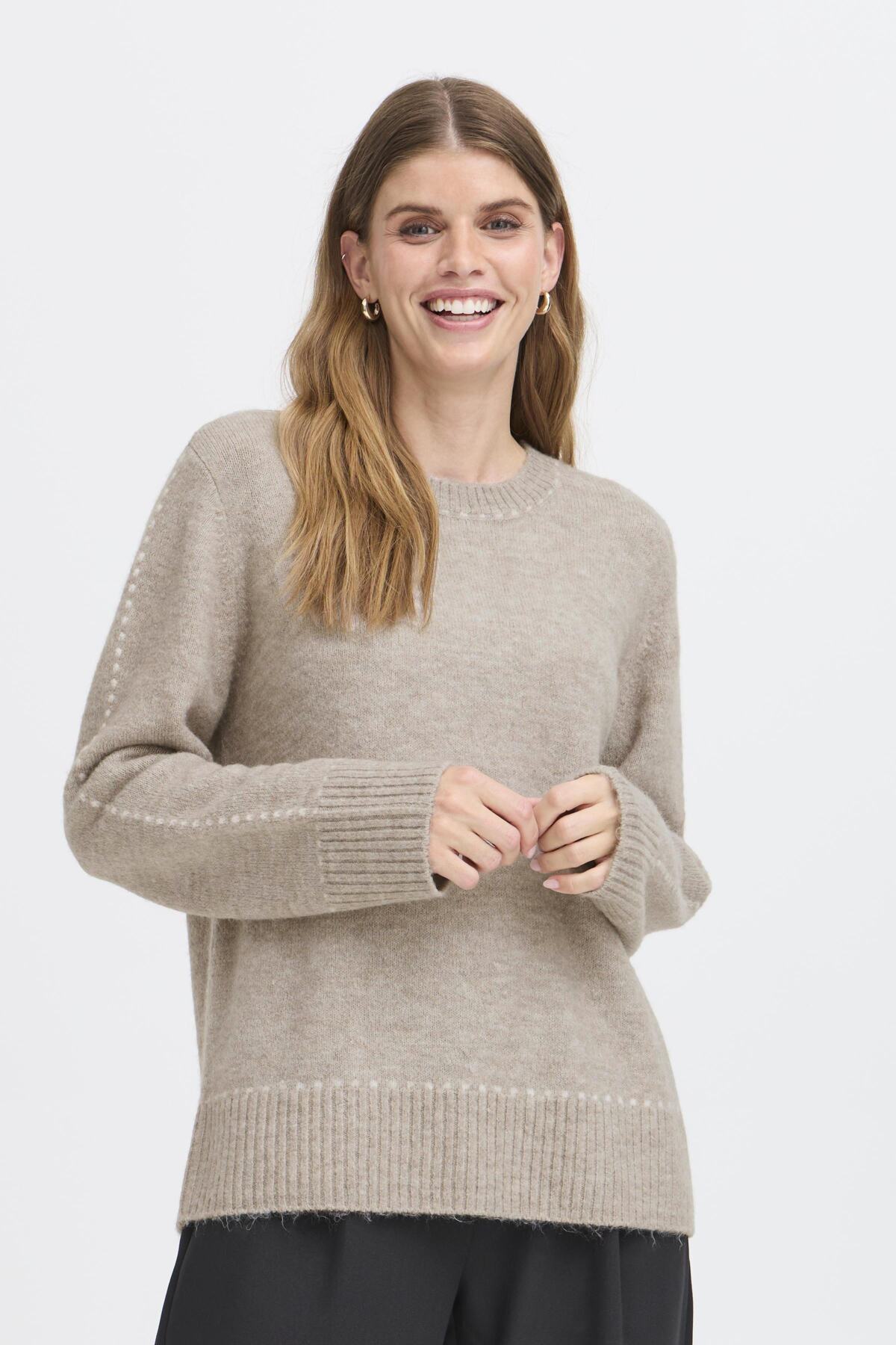 Fransa FRELISE PULLOVER 1, MOON ROCK MEL STRIPE