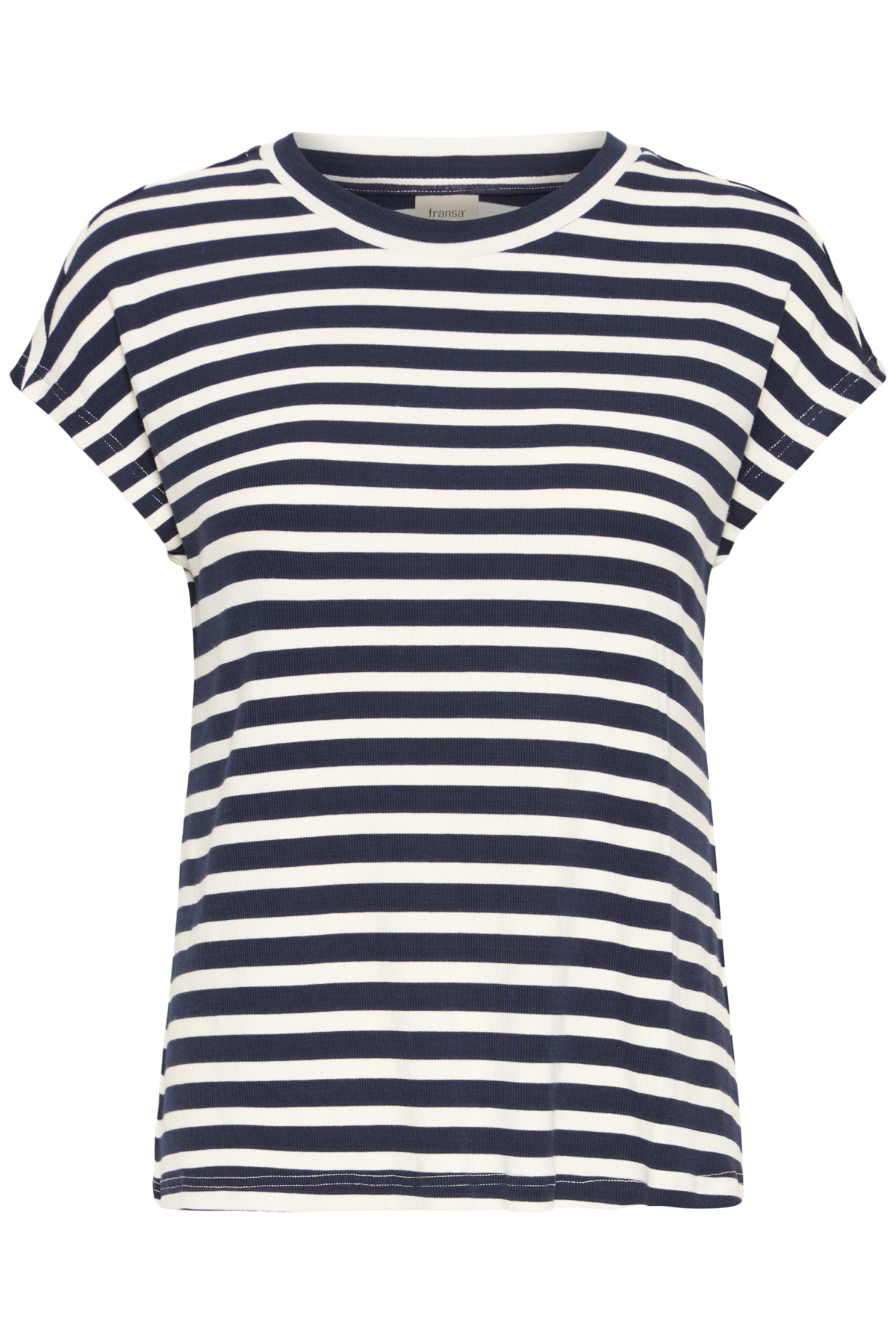 Fransa FRCANO TEE 1,  NAVY BLUE STRIPE
