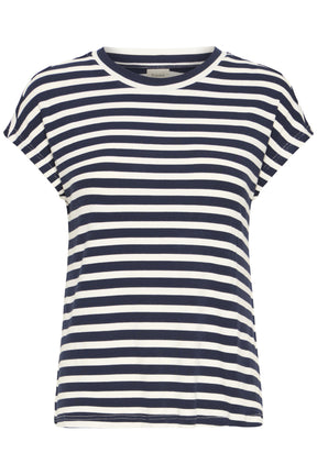 Fransa FRCANO TEE 1,  NAVY BLUE STRIPE