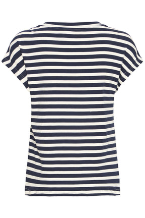 Fransa FRCANO TEE 1,  NAVY BLUE STRIPE