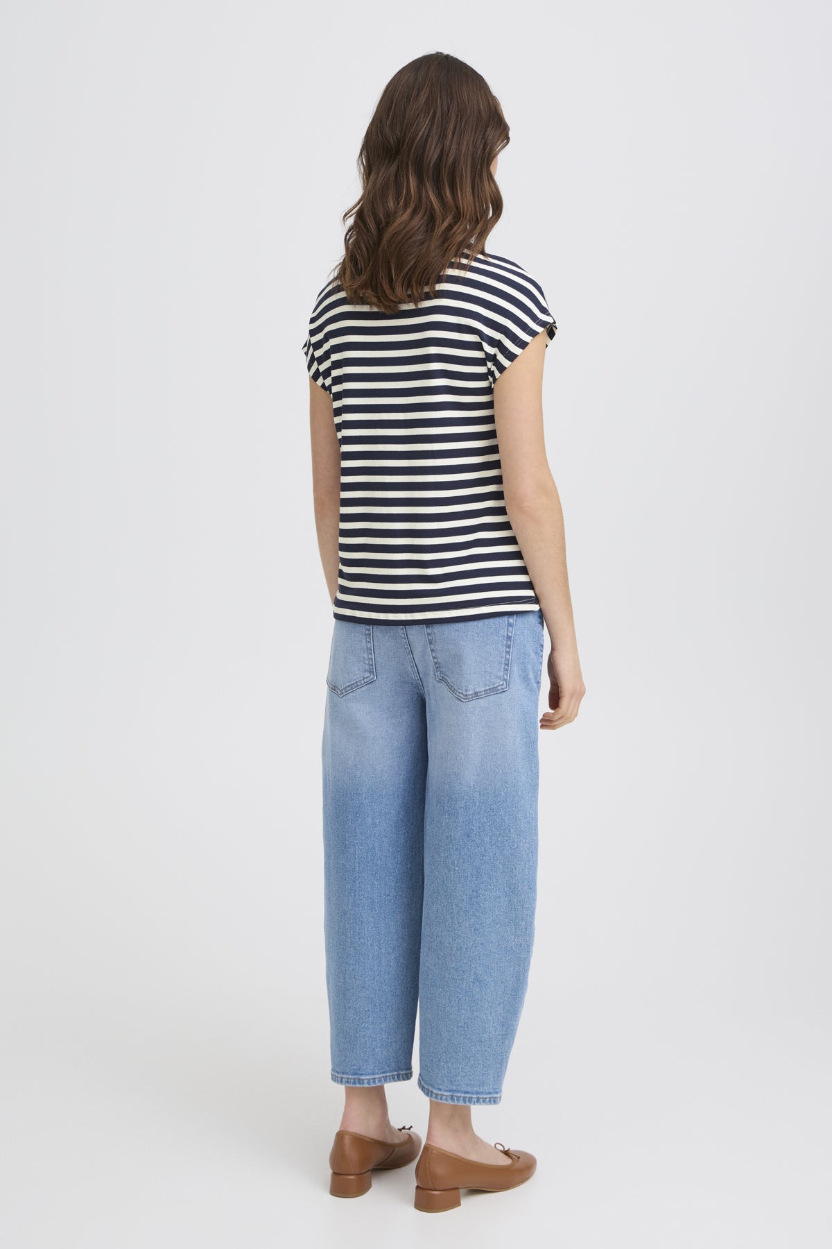 Fransa FRCANO TEE 1,  NAVY BLUE STRIPE