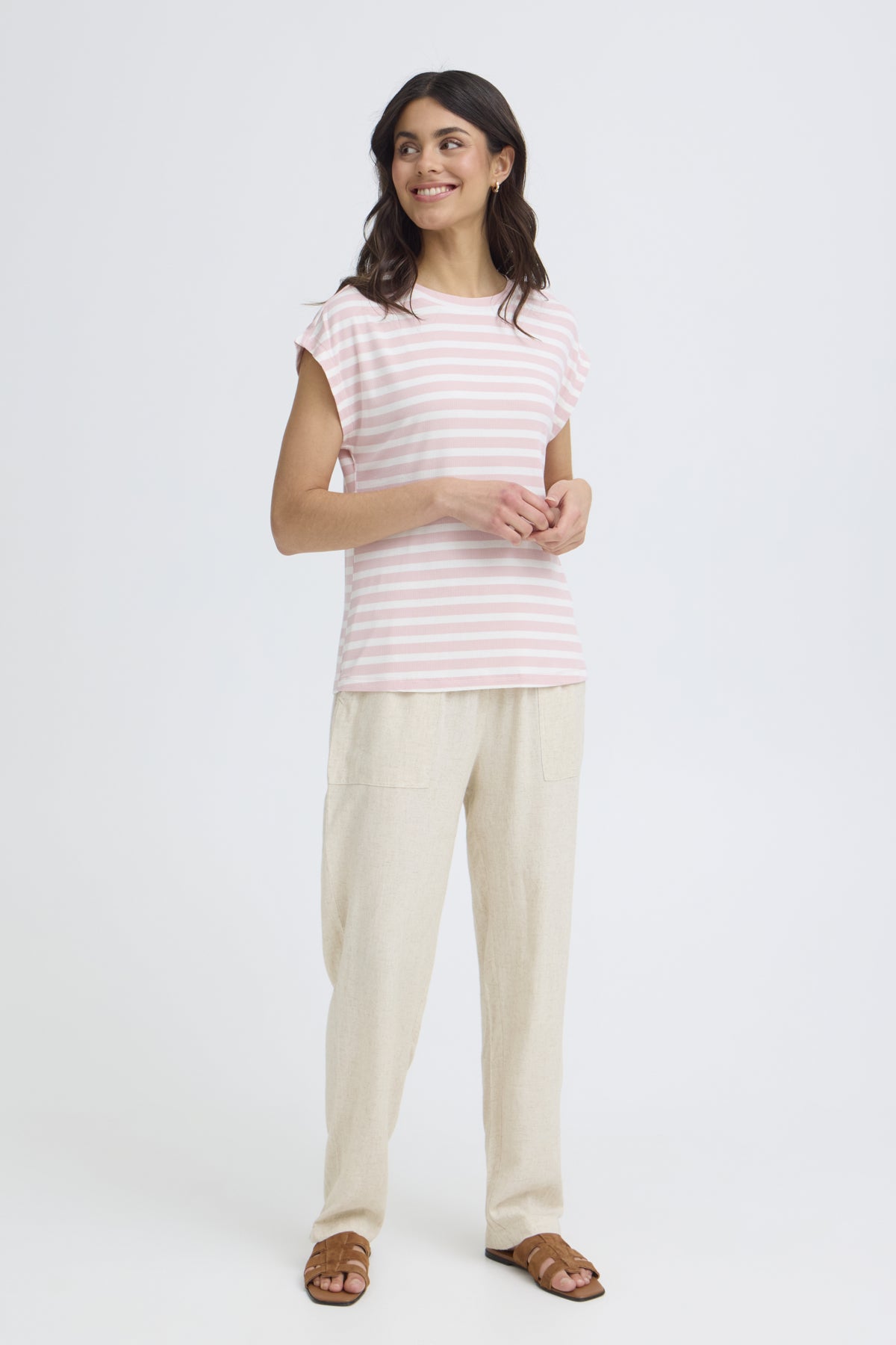 Fransa FRCANO TEE 1,  LOTUS STRIPE