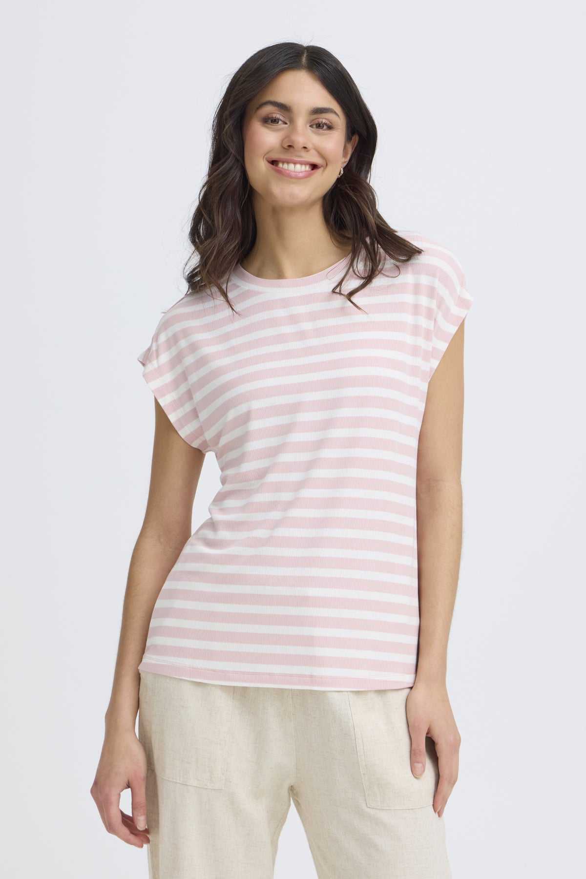 Fransa FRCANO TEE 1,  LOTUS STRIPE