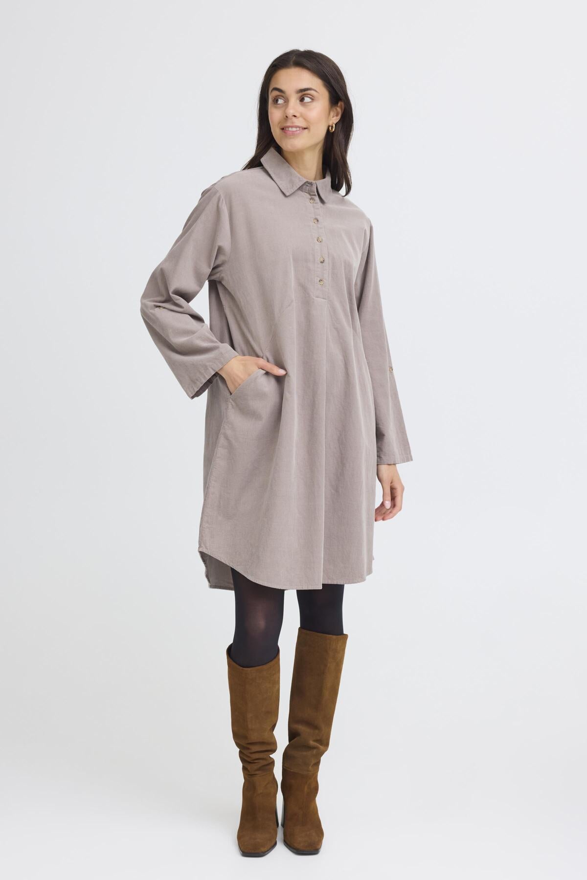 Fransa FRCORY DRESS 2, MOON ROCK