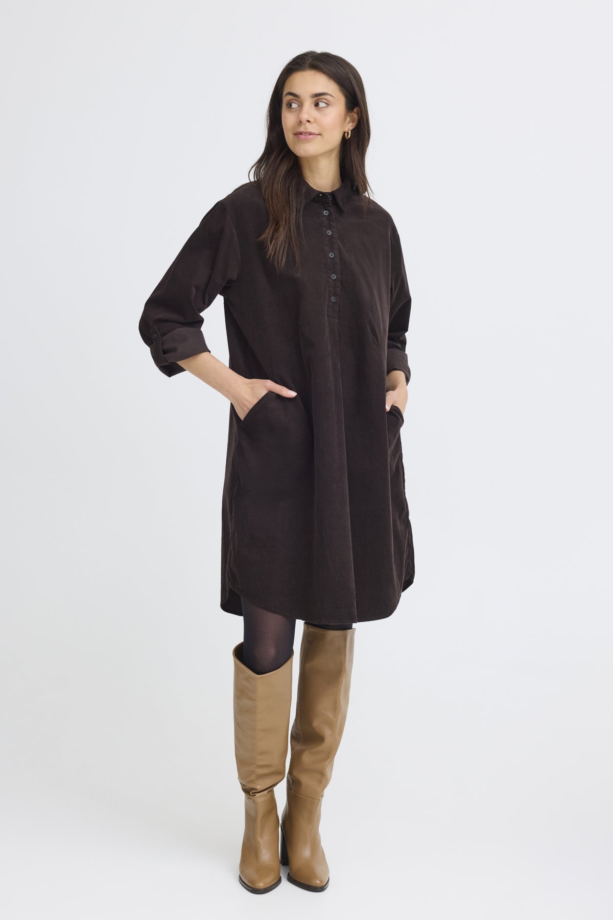 Fransa FRCORY DRESS 2, CHOCOLATE TORTE
