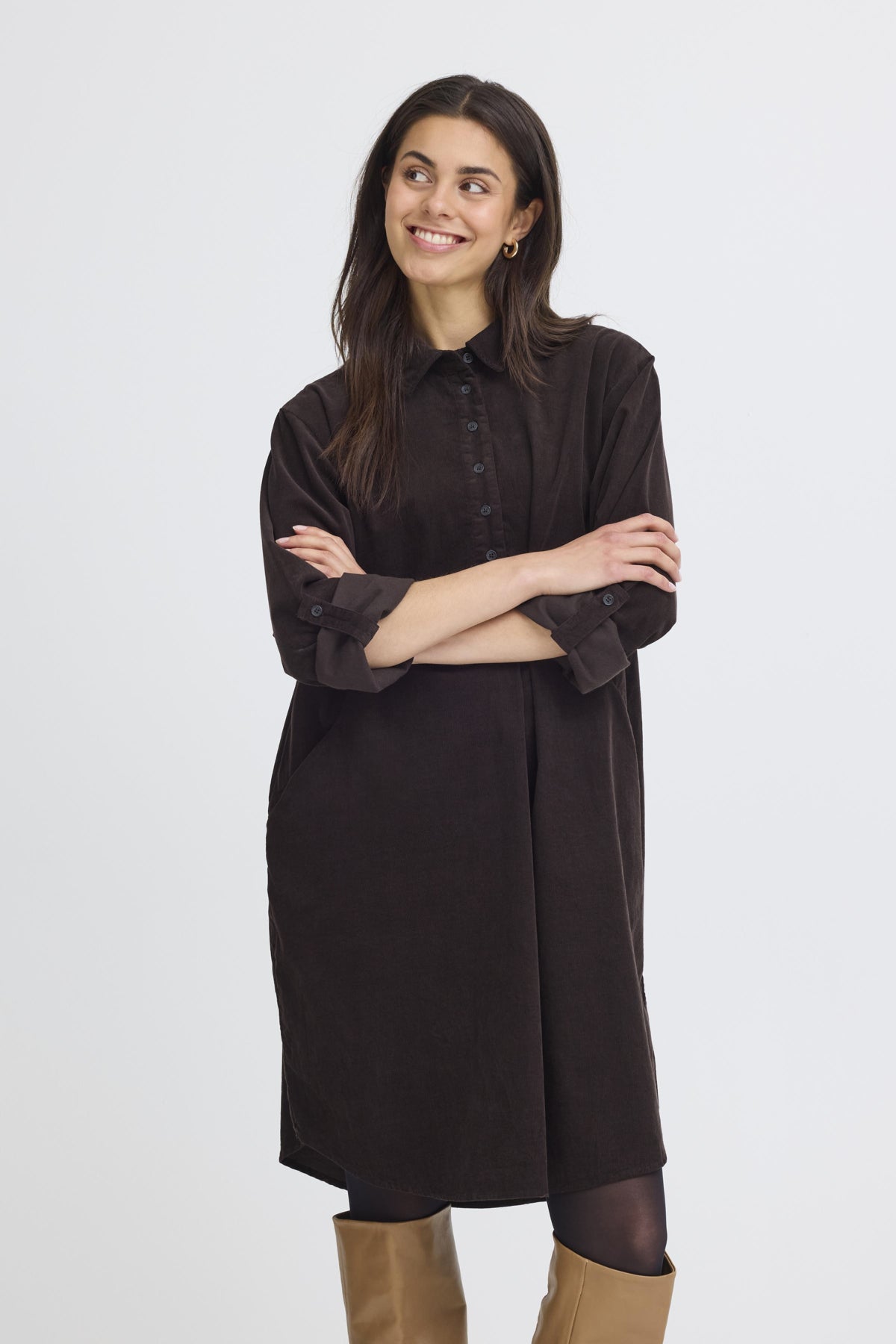 Fransa FRCORY DRESS 2, CHOCOLATE TORTE