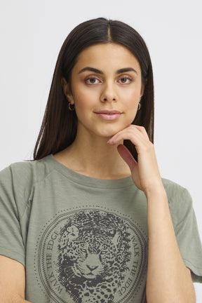 Fransa FRELINA TEE 3, Agave Green MIX