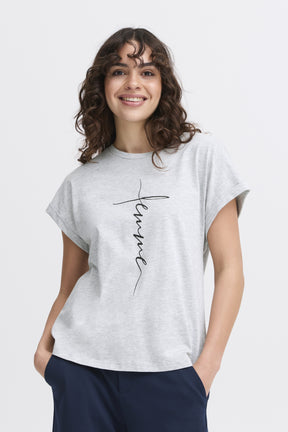 Fransa FREDENA T-shirt, Light Grey melange