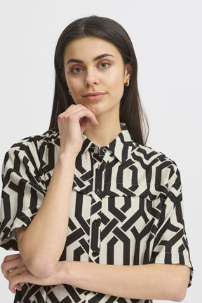 Fransa FRARIANA SHIRT 5,Whisper White Black