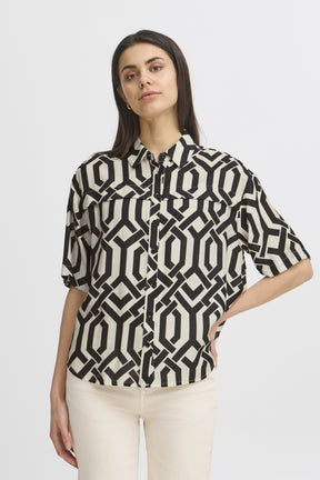 Fransa FRARIANA SHIRT 5,Whisper White Black