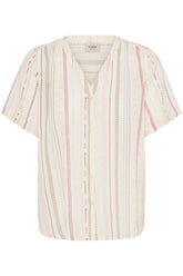 Fransa FRBOBBI SHIRT 1, CREAM W RED/YELLOW STRIPE