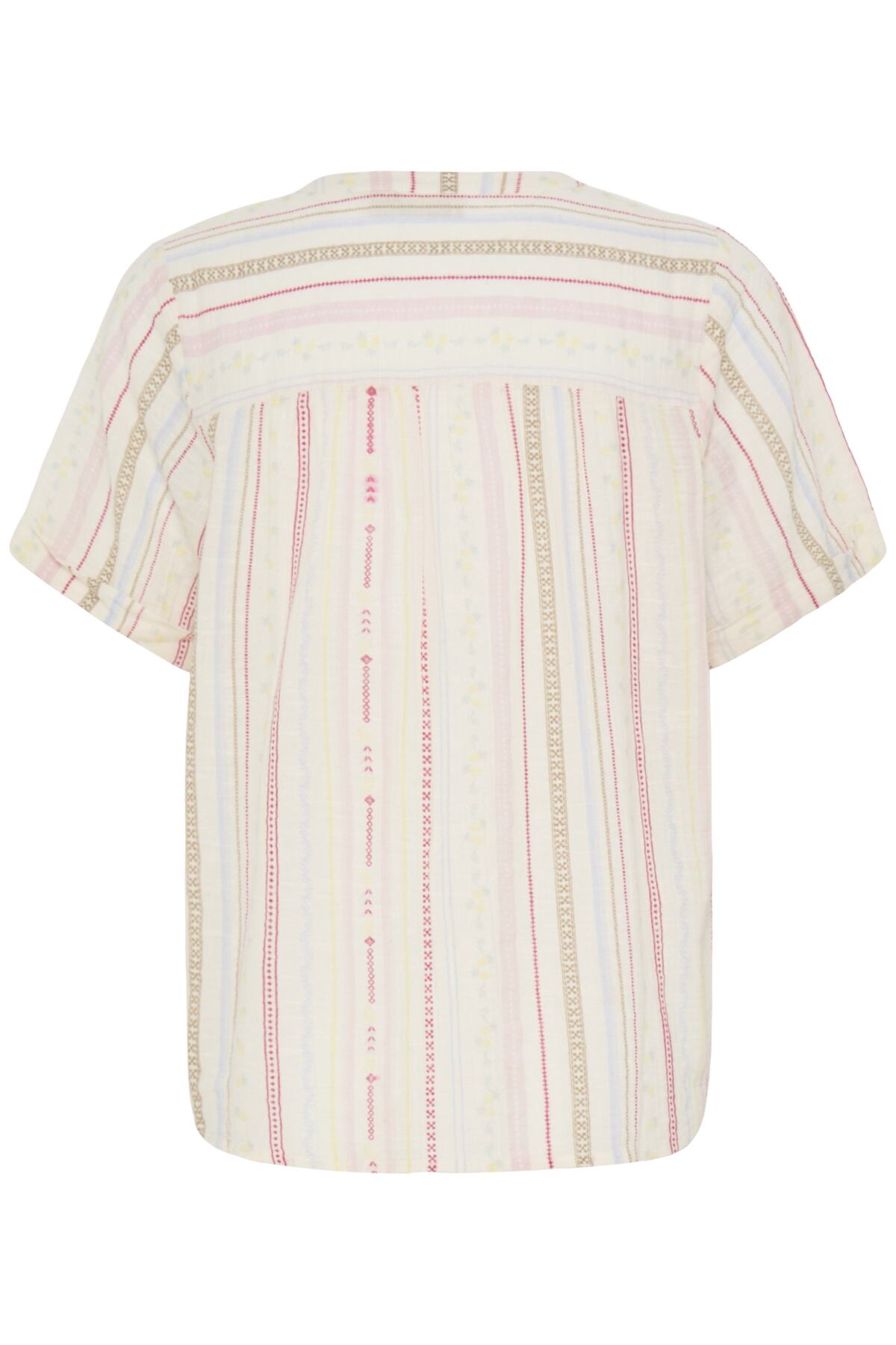 Fransa FRBOBBI SHIRT 1, CREAM W RED/YELLOW STRIPE