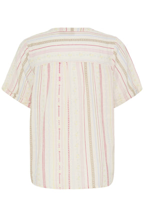Fransa FRBOBBI SHIRT 1, CREAM W RED/YELLOW STRIPE