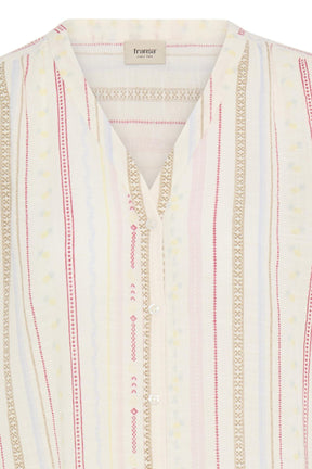 Fransa FRBOBBI SHIRT 1, CREAM W RED/YELLOW STRIPE