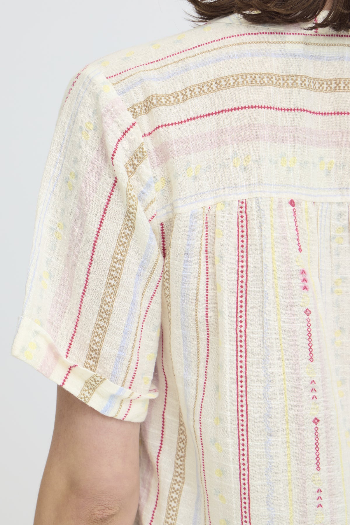 Fransa FRBOBBI SHIRT 1, CREAM W RED/YELLOW STRIPE