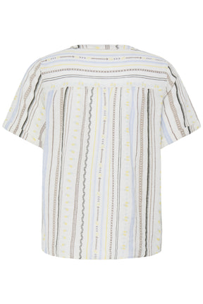 Fransa FRBOBBI SHIRT 1, CREAM W BLUE/BROWN STRIPE