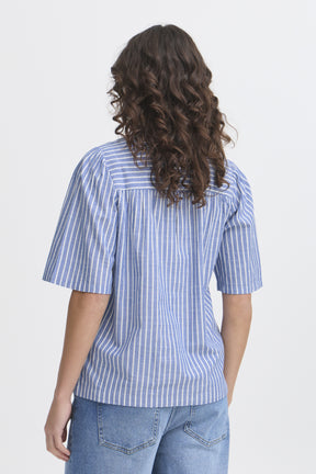 Fransa FRBONNIE BLOUSE 2, Navy Blazer Melange Stripes