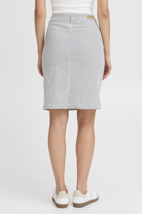 Fransa FRENA SKIRT 2, Birch w. navy blazer stripe