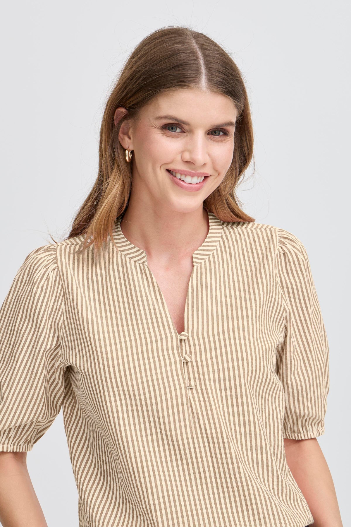 Fransa FrCayla Blouse 1, Silver Mink Stripes