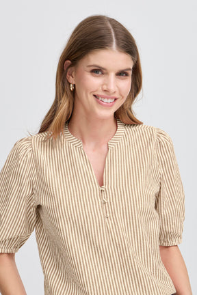 Fransa FrCayla Blouse 1, Silver Mink Stripes