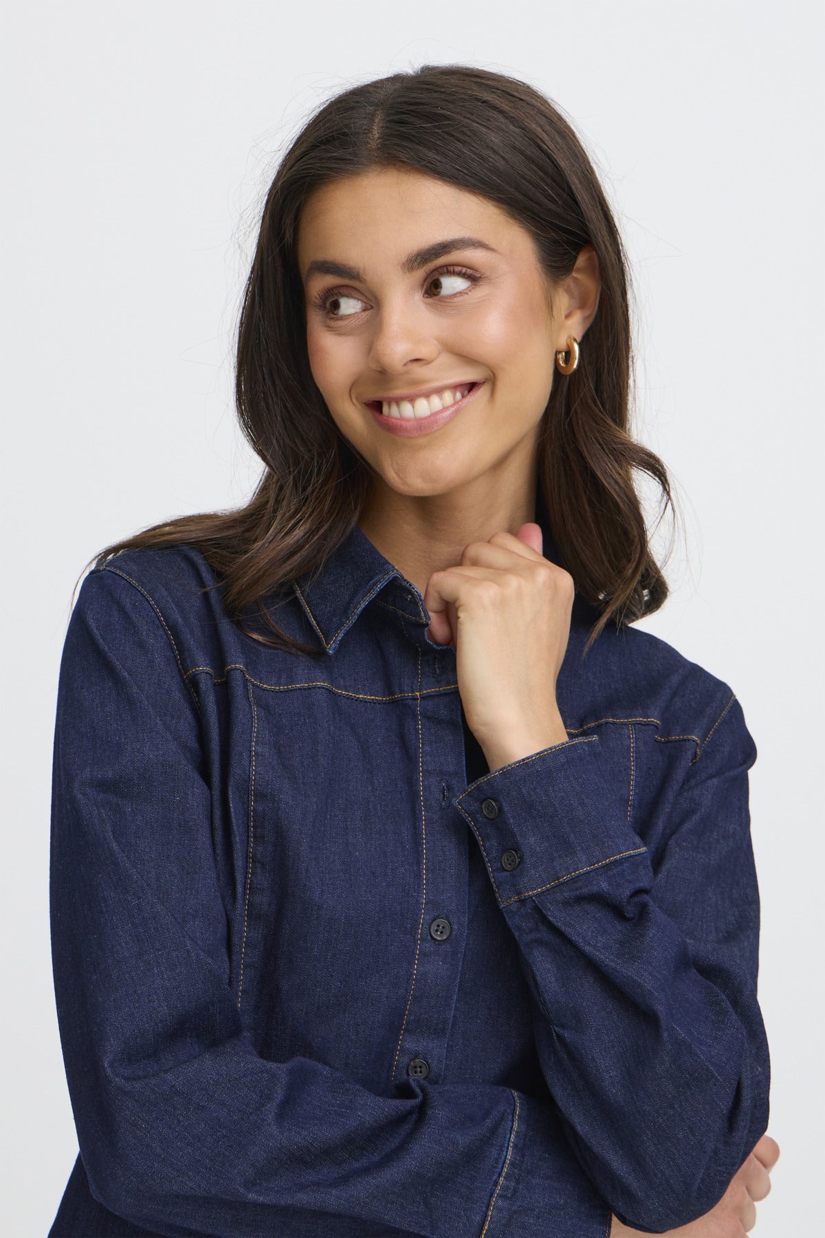 Fransa FRCHICAGO SHIRT 3, RAW BLUE DENIM