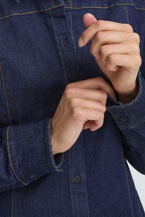 Fransa FRCHICAGO SHIRT 3, RAW BLUE DENIM