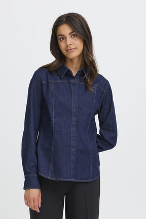 Fransa FRCHICAGO SHIRT 3, RAW BLUE DENIM