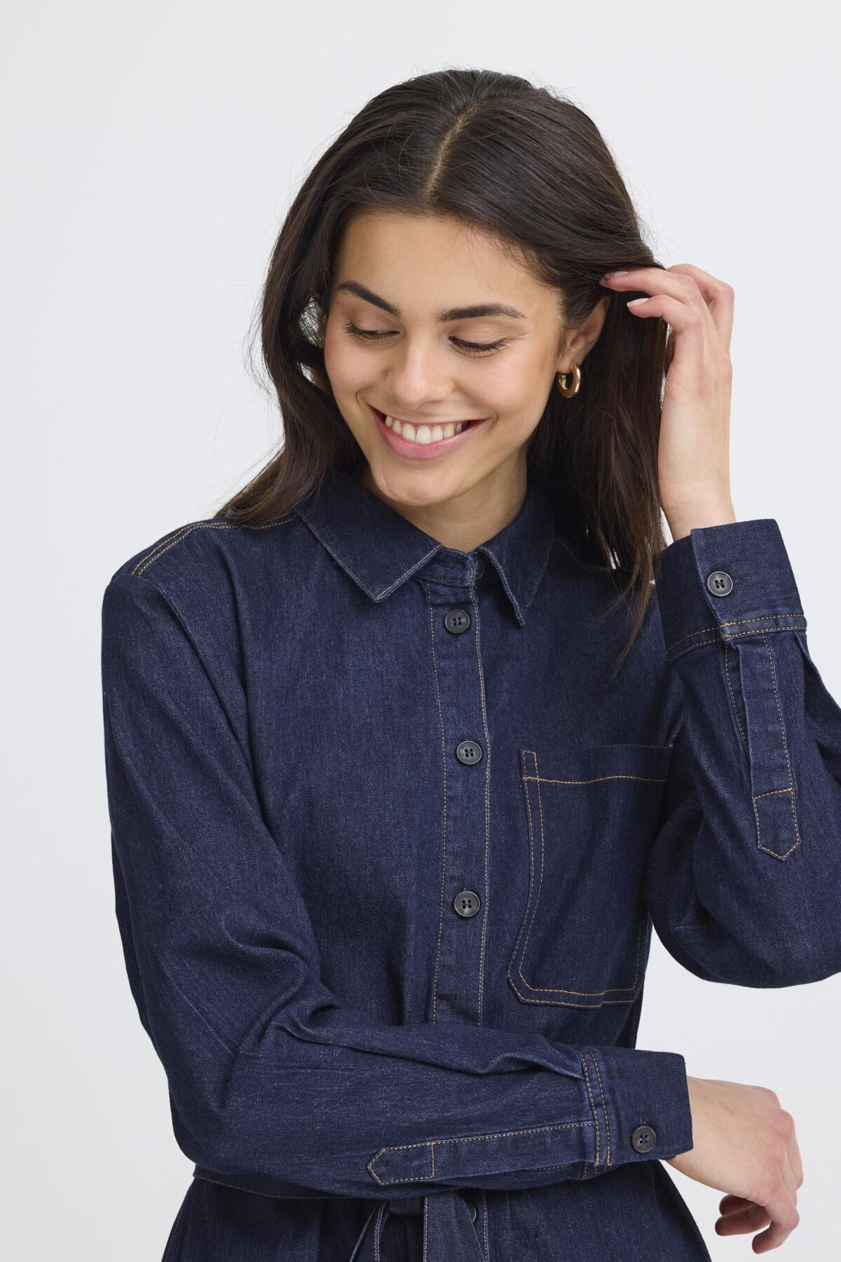 Fransa FRCHICAGO DRESS 4,  RAW BLUE DENIM