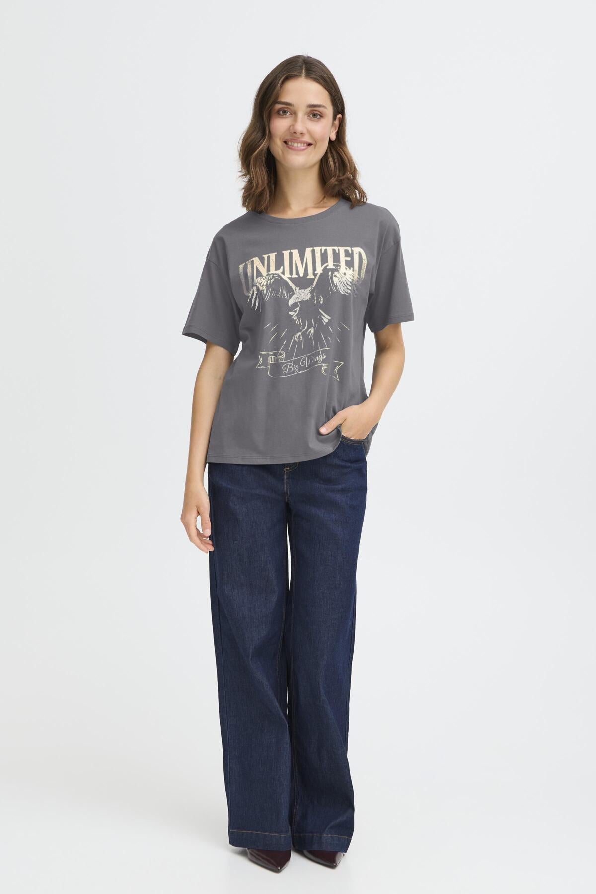 Fransa FRHAISLEY TEE 1, GRAY PIN METAL