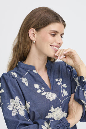 Fransa FRDARANA BLOUSE 1, MID BLUE EM
