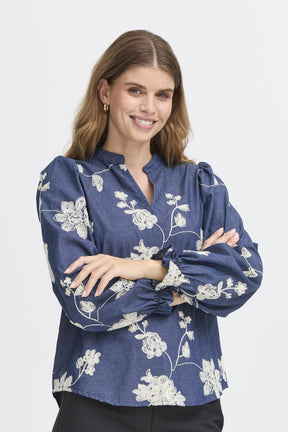 Fransa FRDARANA BLOUSE 1, MID BLUE EM