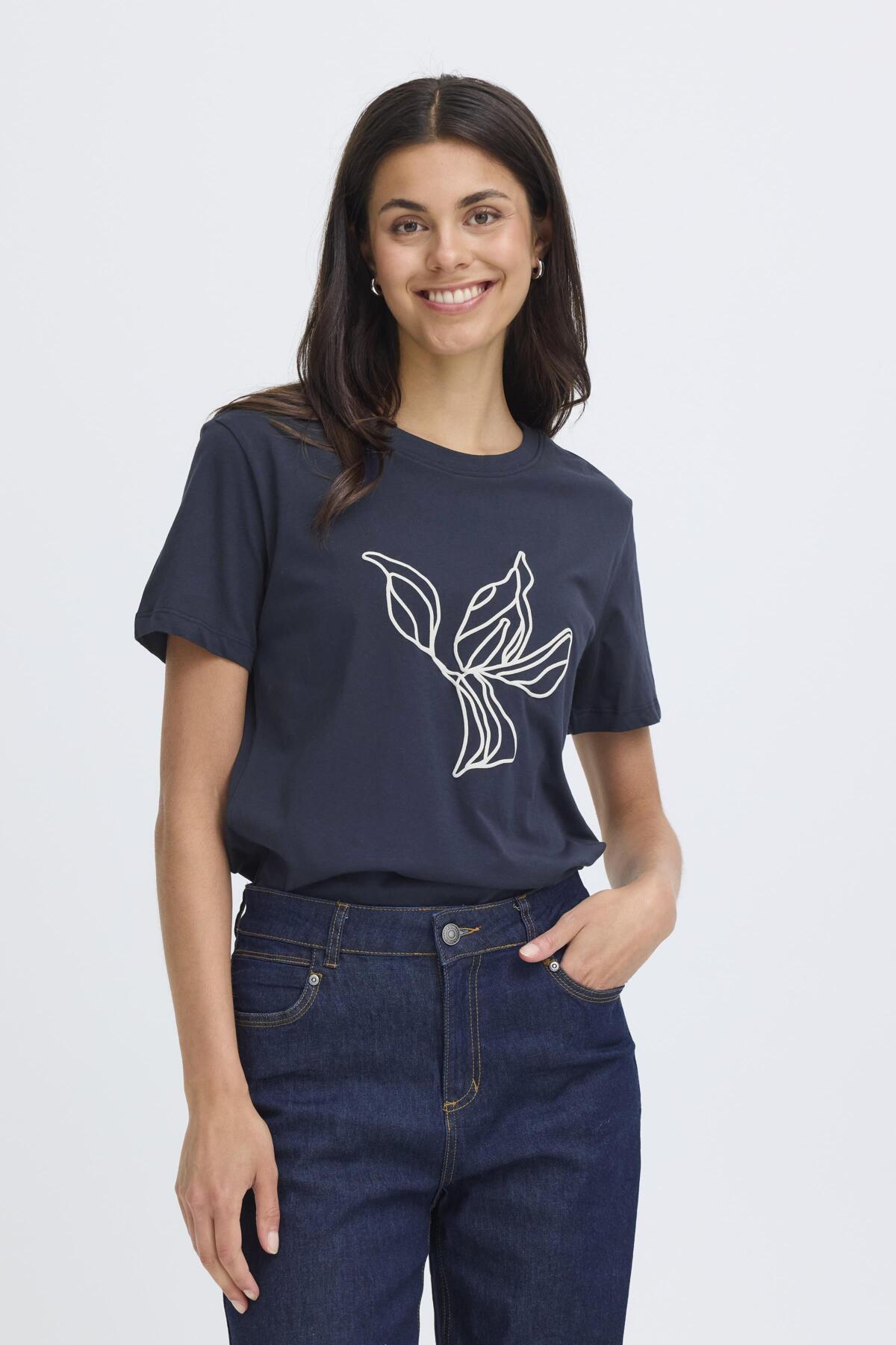 Fransa FRARIELLA TEE 1, NIGHT PUFF
