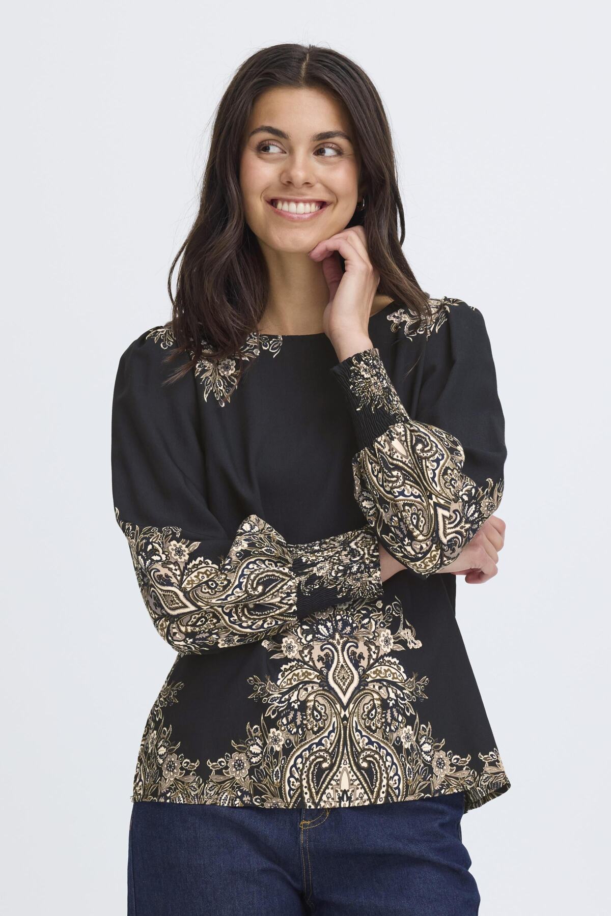Fransa FRADARA BLOUSE 3, BLACK PAISLEY