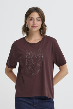 Fransa FRLILIANA TEE 1, FUDGE TIGER