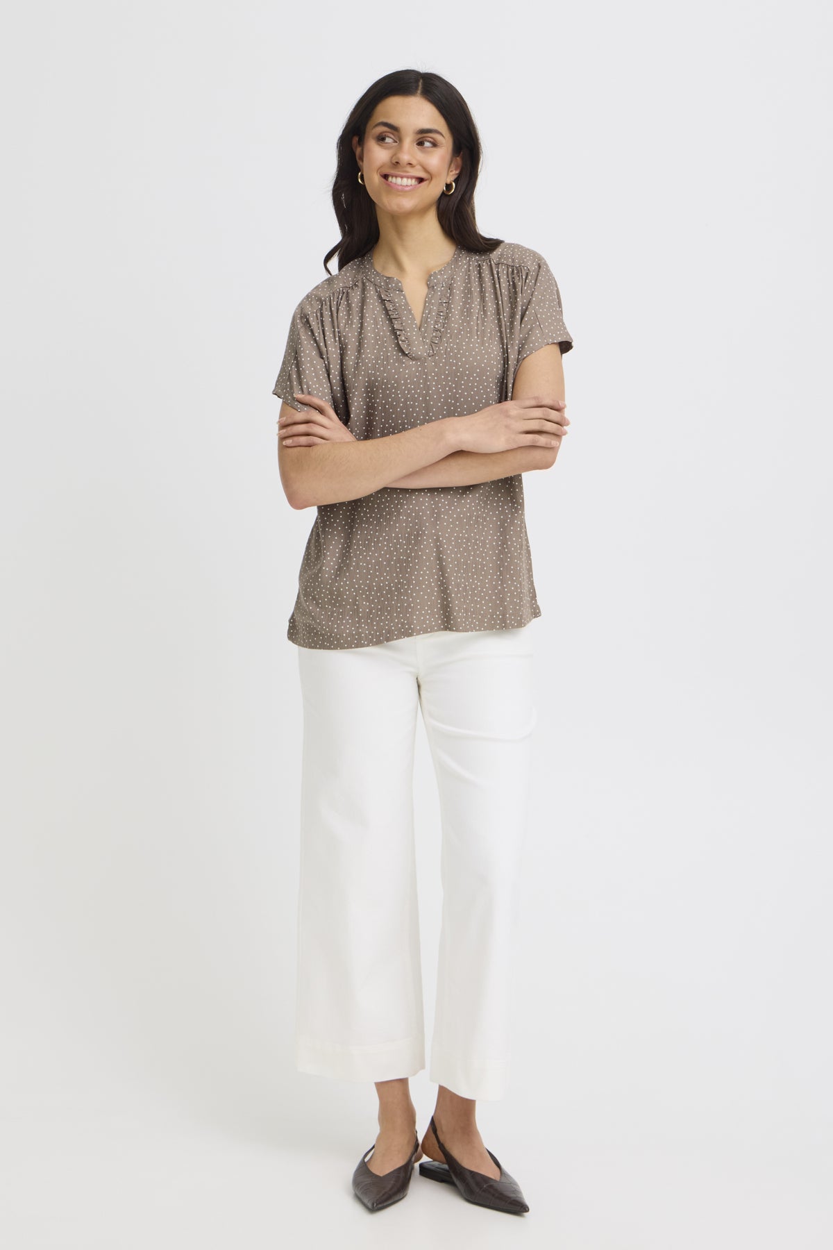 Fransa FRLAYA BLOUSE 1, Dot dots mountain t. white dot