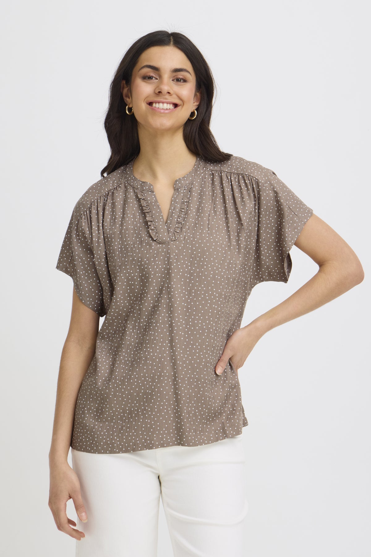 Fransa FRLAYA BLOUSE 1, Dot dots mountain t. white dot