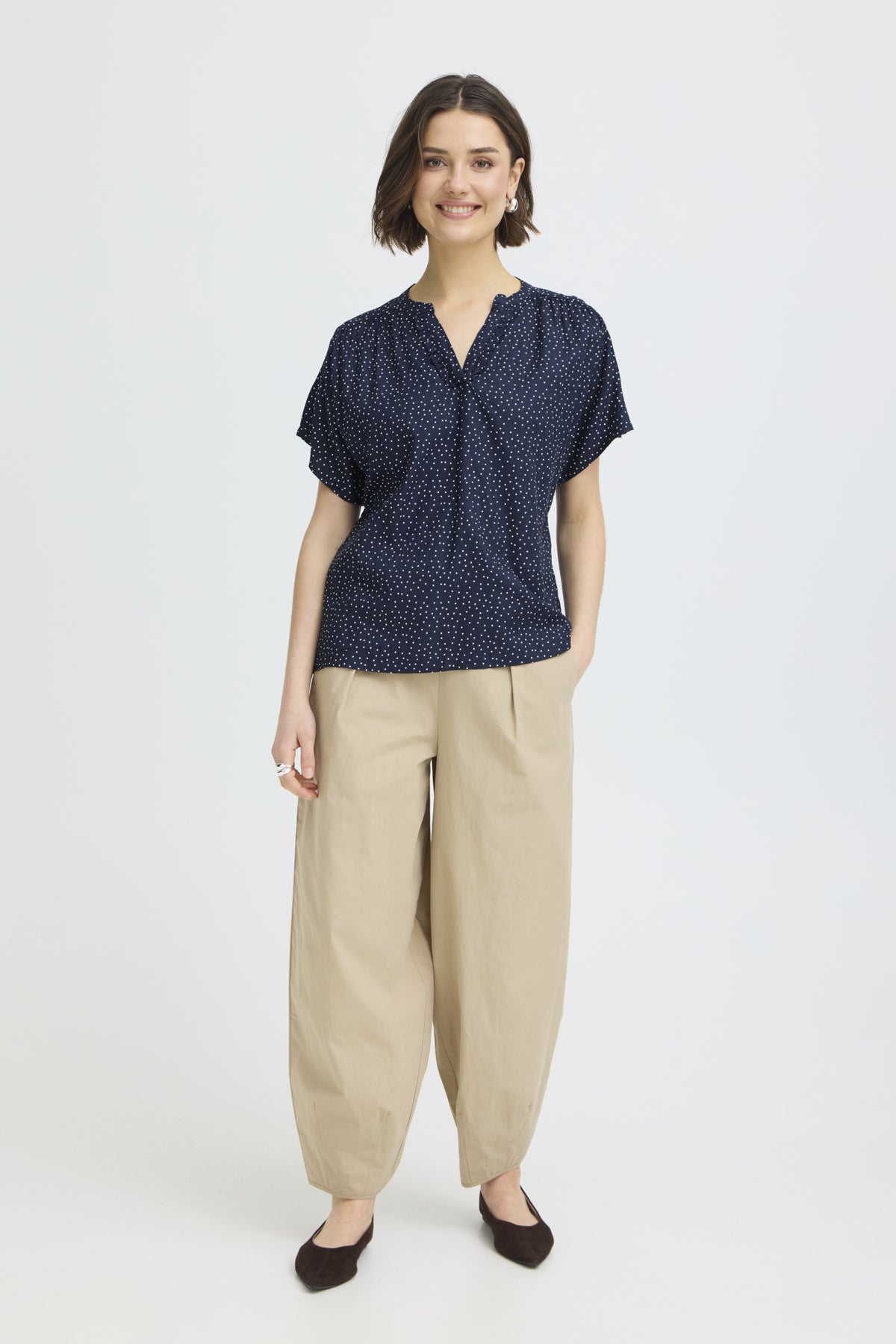 Fransa FRLAYA BLOUSE 1, Dot dots navy blazer