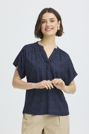 Fransa FRLAYA BLOUSE 1, Dot dots navy blazer