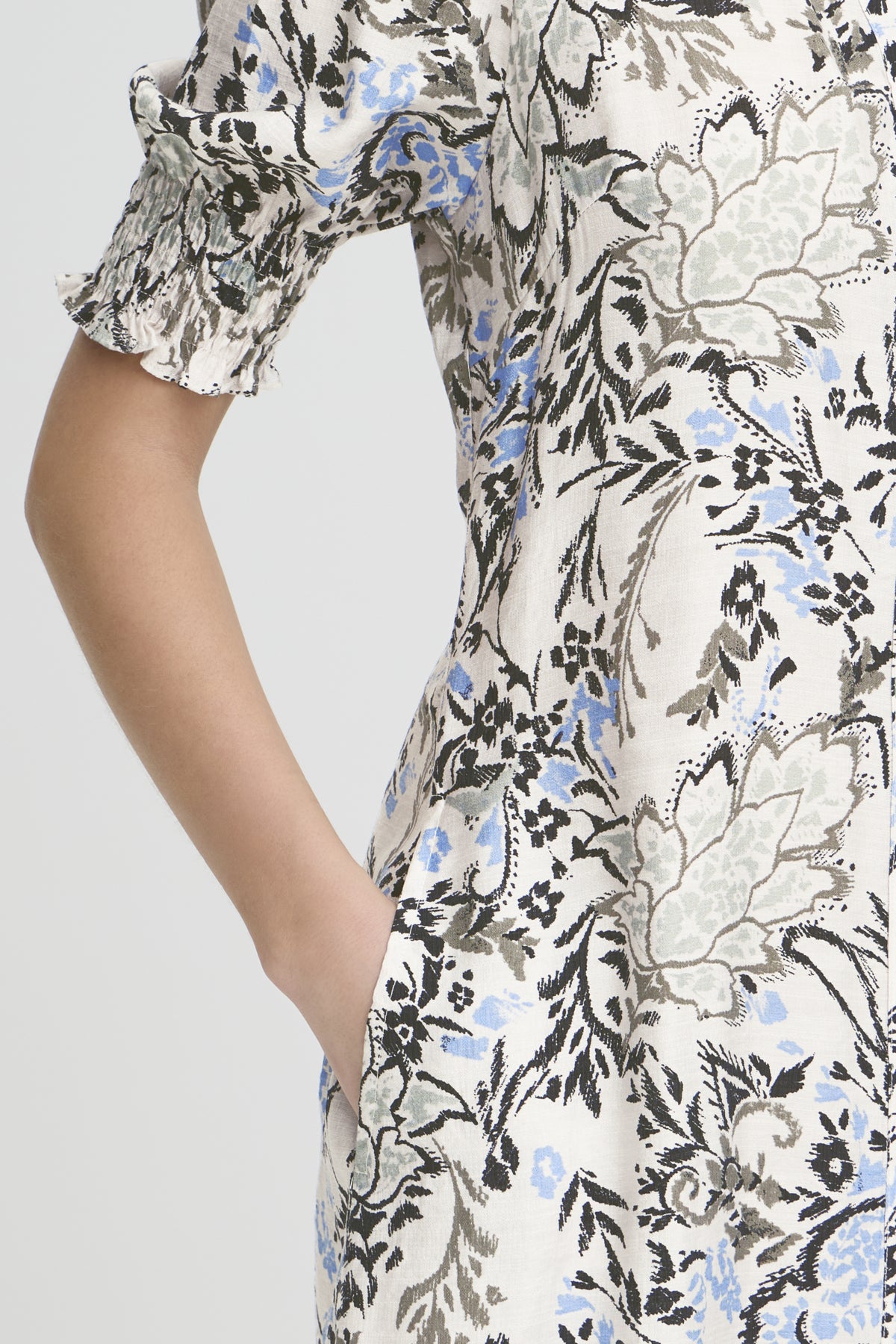 Fransa FRARIANA DRESS 18, Femi Bouquet Gray Morning
